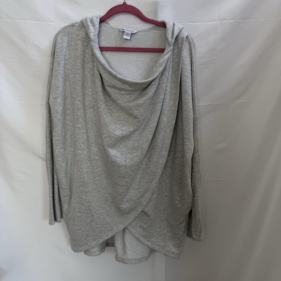 Athleta Tops - Athleta Hoodie Womens Large Gray Wrap Front Cowl Neck Lightweight‎ Modal Knit